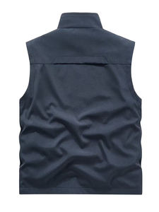 Custom Men's Winter Solid Canvas Vest Hoodie <b>Jackets</b> Multi-Pocket Zipper Breathable Outdoor/Utility Hiking Photography Fishing - Product Image 4