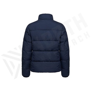 Hooded Quilted Waterproof <b>Bubble</b> Jacket Black Full Sleeve Winter Windproof Cotton Shell Knitted Fabric Polyester Filling Stand - Product Image 2