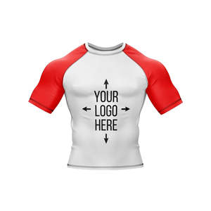 White and Black BJJ Professional Training Men Women Kingz Rash Guard Ranked Short <b>Sleeve</b> Rashguard - Product Image 5