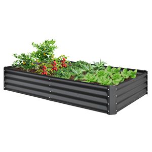 Fioriera Grande in Metallo Zincato 6x3x1ft, Vaso Rialzato da Esterno per Fiori e Verdure, Contenitore per Frutta - Product Image 1