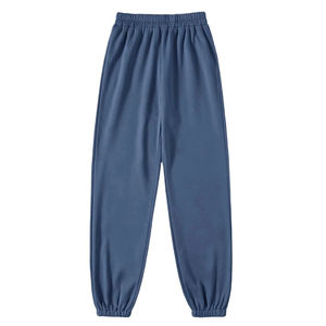 Pantalon de survêtement décontracté pour femme, fabriqué par OEM, avec décoration élastique, en toile, devant plat, respirant, pour l'hiver - Product Image 1