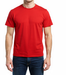 เสื้อยืดผู้ชายทรงปกติ แขนสั้น ผ้าฝ้าย 100% สกรีนโลโก้ด้านหน้า รับผลิตตามแบบ สำหรับฤดูร้อน แห้งเร็ว ไม่เป็นขุย จาก Trendy Wholesales - Product Image 1