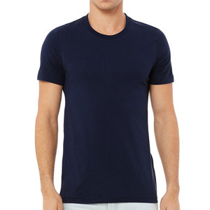 Camiseta Azul Marino para Hombre, 100% Algodón, Transpirable, Formal, Cuello Redondo, Corte Holgado, Impresión de Logotipo Personalizado, Bordado, Tela de 230g - Product Image 1