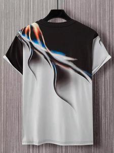 เสื้อยืดโอเวอร์ไซส์คอกลมแขนสั้นสไตล์ไฮสตรีทสำหรับผู้ชาย ผ้าฝ้าย/ใยไผ่ พิมพ์ลายด้านหน้า ป้องกันรังสียูวี ระบายอากาศได้ดี - Product Image 2