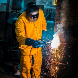 Gants de soudure en cuir de vachette de qualité supérieure, résistants aux flammes, pour la sécurité industrielle, usage intensif, lutte contre les incendies, barbecue - Product Image 2