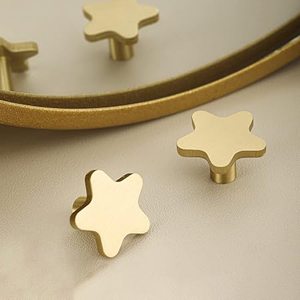 Brass Cabinet Knob Gold Knobs Copper Drawer Knobs Star Handles Knobs <b>Antique</b> Gold Knobs for Kitchen Bathroom Cabinet Knobs - Product Image 1