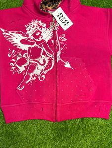 100% Cotton Zipper <b>Puller</b> Rhinestone Hood Streetwear Hoodie Screen Print Logo Men's Applique Distressed Embroidery Hoodie - Product Image 5