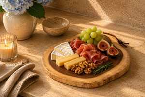 Planche à découper ronde en bois écologique avec poignée de couteau, épaisseur 1,5 cm, compatible lave-vaisselle, accessoire de cuisine - Product Image 4