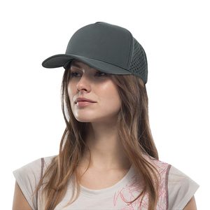Casquette Trucker en Maille à 5 Panneaux avec Visière Courbe, Patch en Cuir, Conception Personnalisée, Production OEM, Usine de Logos Personnalisés - Product Image 3