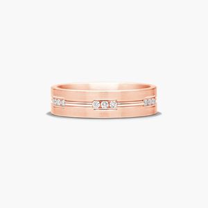 Bague de mariage en or blanc sertie de diamants en trio - Product Image 6
