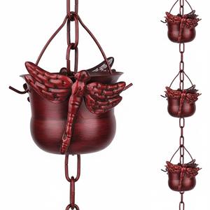 Fantastique Chaîne de Pluie en Cuivre Martelé pour Gouttières, Alternative Décorative à la Gouttière Classique, Décoration Extérieure pour Jardin et Maison - Product Image 3