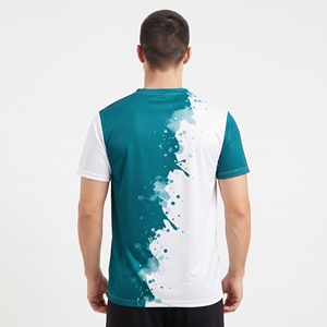T-shirt de sport personnalisé pour homme, imprimé par sublimation bicolore, coton et polyester, couleur unie, pour la gym, le fitness et les activités sportives - Product Image 6