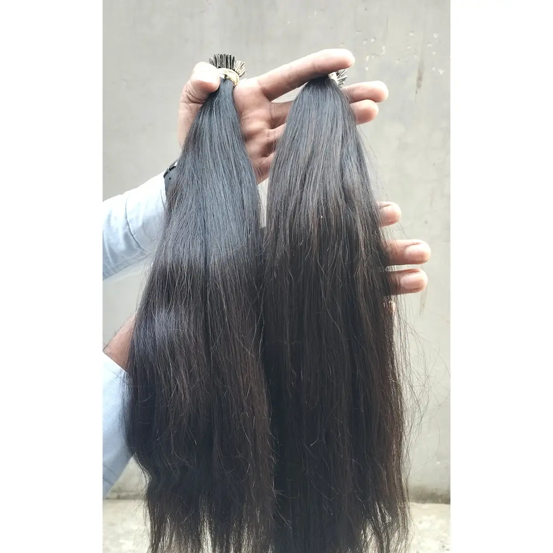 Extensão de cabelo curto 100% raw, extensão permanente de cabelo com micro anéis e micro ligações