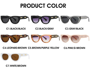 Lunettes de soleil rectangulaires œil-de-chat 2025 – Vente en gros, logo personnalisé, style vintage, lunettes de luxe de créateur, pour femmes et hommes - Product Image 6