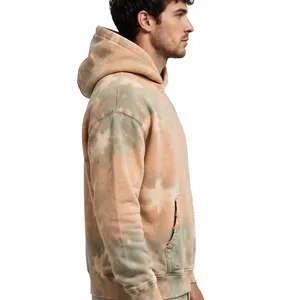 Sudadera con Capucha para Hombre, Estilo Casual, Oversize, Tie Dye, Lavado Ácido, Desgastada, con Bolsillos, Diseño Personalizado - Product Image 4