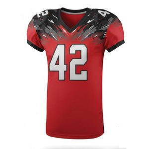 Uniforme de Fútbol Americano Personalizado Rojo y Negro 42, Jersey Sublimado y Pantalones Cortos, Ropa Deportiva para Hombre, Absorbe la Humedad, para Todas las Temporadas - Product Image 2
