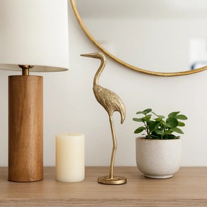 Figura de Grulla Chapada en Oro, Decoración Artística Hecha a Mano para Mesa de Salón, Escultura Animal Contemporánea para Decoración del Hogar - Product Image 1