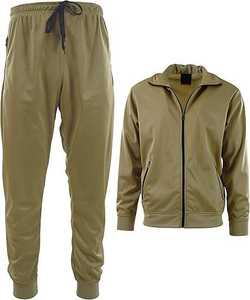 Survêtements pour hommes personnalisables, ensemble de sport décontracté pour la course et l'entraînement, deux pièces, coupe oversize, couleur unie, avec sweats à capuche décontractés - Product Image 3