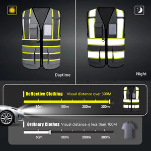 Chaleco de Seguridad Reflectante de Nuevo Estilo, Transpirable, de Poliéster, con Certificación CE, Alta Visibilidad, ANSI Clase 2, Logotipo Personalizado, para Hombre, para Exteriores - Product Image 3