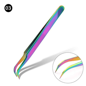 High Quality Silver Eyebrow Extension <b>Lash</b> Tweezers <b>Individual</b> Stainless Steel Eyelash Extensions with Pointed Tip - Product Image 4