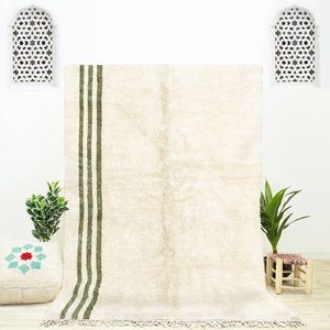 Tapis marocain en laine noué à la main, design brodé de style indien, tapis persan lavable pour intérieur et extérieur par ITHL - Product Image 5