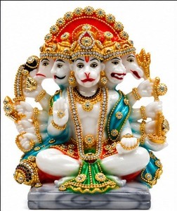 Ganesha Panchmukhi en résine, fait main, décoration de table traditionnelle pour Diwali, figurine religieuse artistique pour la maison - Product Image 2