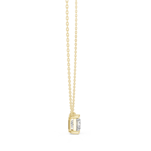 Collar con Colgante de Diamante Corte Princesa en Oro Rosa para Mujer |   Elegante Joya Solitaria de Lujo, Regalo para Ella - Product Image 2