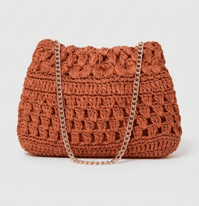 Sac seau en raphia au crochet pour femme, bandoulière, fermeture éclair, écologique, mini sac à main décontracté, motif bonbon, léger - Product Image 3