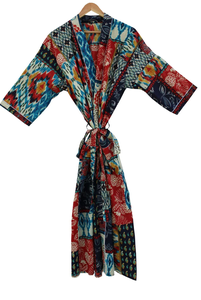 Bata Kimono de Algodón Suave con Estampado de Dibujos Animados para Mujer, Camisón de Verano Hecho a Mano ODM con Cuello en V y Cintura Elástica de Longitud Completa - Product Image 2