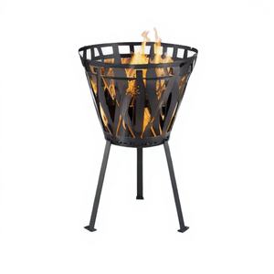 Modern Heavy Duty Metal Square <b>Fire</b> Pit with Notched Corners High Heating Output - Product Image 5