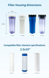 Boîtier de filtre à osmose inverse manuel pour la purification de l'eau domestique en plastique - Product Image 5