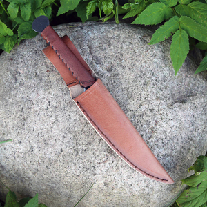 มีดไวกิ้ง Seax แบบกำหนดเองใหม่ ใบมีดเหล็กคาร์บอนสูง 59-60HRC ด้ามเหล็ก 12 นิ้ว มีดแคมป์ปิ้ง DIY OEM - Product Image 4