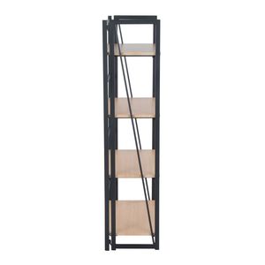 Libreria Contemporanea Dakota con Ripiani in Metallo Verniciato Nero e Legno Naturale - Product Image 2