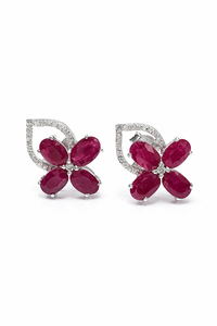 Pendientes de Esmeralda y Diamante en Plata de Ley 92.5 KLST-30197 - Product Image 4