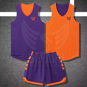 Uniforme de basket-ball réversible léger, couleur unie, matériau durable - Product Image 2