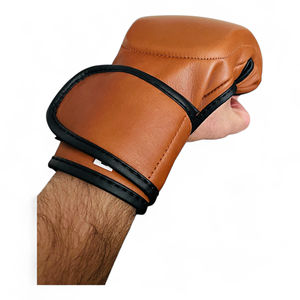 Gants de boxe MMA pour hommes, en cuir de vachette, pour l'entraînement, gants de boxe MMA à demi-doigts - Product Image 2