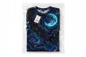 T-shirt à manches courtes pour homme, imprimé galaxie et lune, col rond, graphisme numérique, 100% coton, jersey respirant 180g - Product Image 4