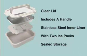 Chilled Picnic Organizer with Dual Ice <b>Packs</b> Portable Divided <b>Lunch</b> <b>Box</b> Leak Resistant Food Container with Handle Fresh Keeping - Product Image 2