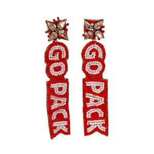 Pirate Nation perlé à la main or violet collégial boucles d'oreilles bijoux de mode pour Game Day College Fans esprit d'équipe esprit - Product Image 5