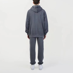 Conjunto Deportivo con Capucha Unisex Good Vibes, Sudadera Informal de Algodón Gris, Pantalones Jogger Largos y Transpirables para Otoño, Personalizable OEM - Product Image 2