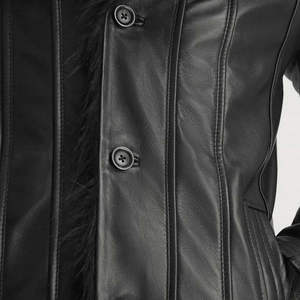 เสื้อแจ็คเก็ตหนังวัวสำหรับผู้ชายฤดูหนาว คอตั้ง แฟชั่นสุดเท่ห์ ซิปหน้า เสื้อแจ็คเก็ตฤดูหนาว - Product Image 6