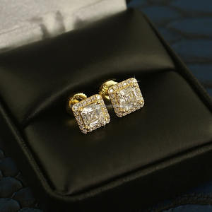 IGI/GIA Lab Grown princesa Pendientes de diamantes Pendientes de oro de 14kt Joyería de diamantes Pendientes DE BODA Laboratorio creado - Product Image 3