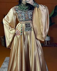 Vestido Afgano Kuchi de Diseño Vintage, Hecho a Mano, Tradicional, Tribal, Bordado, para Mujer, Vestido Afgano Kuchi para Festivales, Cultura Pashtun - Product Image 5