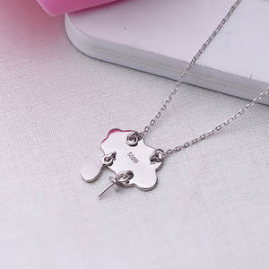 S925 Silver Pendant Headpiece 7-10 Pearl DIY <b>Jewelry</b> Accessories Trendy Cloud Empty <b>Tray</b> Female Semi-Finished <b>Jewelry</b> Findings - Product Image 3