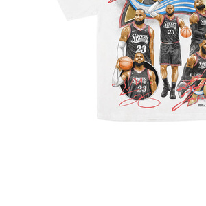 Camiseta de Hombre con Estampado Gráfico de Jugador en la Espalda, Manga Corta, Estilo Jersey Informal, Algodón Blanco - Product Image 2