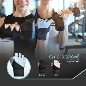Gants de fitness pour hommes avec logo personnalisé en gros, respirants, antidérapants, en néoprène et cuir, pour la musculation - Product Image 3