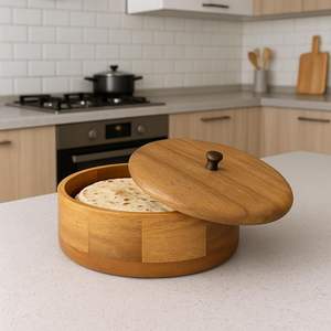 Caja para Roti de Madera de Mango con Diseño Floral Pintado a Mano, Tradicional Cazuela India para Chapati, para Mantener la Frescura, a Precios Accesibles - Product Image 5