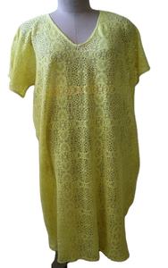 Solid Short Coverup with Embroidered Fringe <b>Lace</b> on the Neckline and Bottom Beachwear <b>Cover</b> <b>up</b> Sustainable Anti-Static - Product Image 5