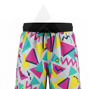 Men's Geometric Pattern <b>Mesh</b> Shorts Drawstring Casual Breathable Polyester Short <b>Pants</b> - Product Image 3