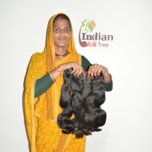 Extensions de cheveux ondulés non coupés du Tamil Nadu, double épaisseur, texture non-Remy, noir naturel, 100g, trame machine, à clipser - Product Image 4
